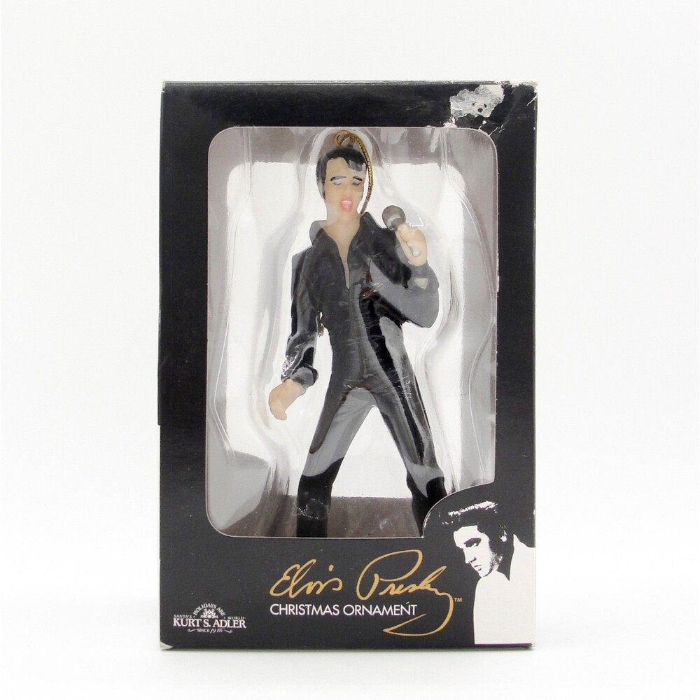 Kurt Adler Elvis Presley 1968 Comeback Special Christmas Ornament Jumpsuit Boxed